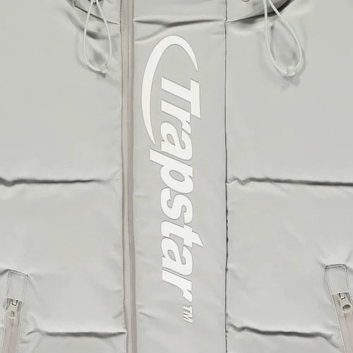 trapstar irongate technical puffer coat jacket light grey small medium large x large kickkonnect