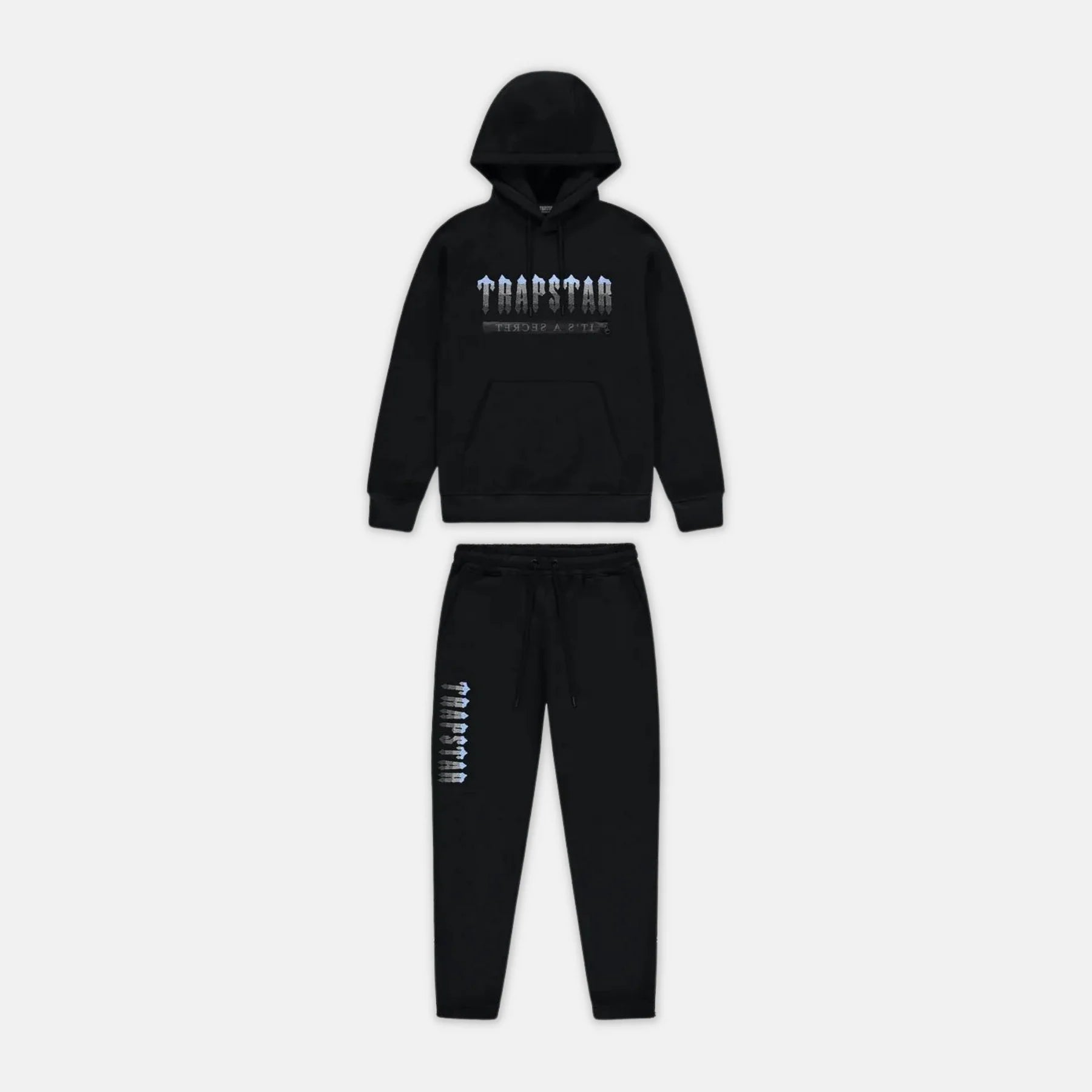 Trapstar Chenille Decoded 2.0 Hooded Tracksuit - Black / Ice Blue