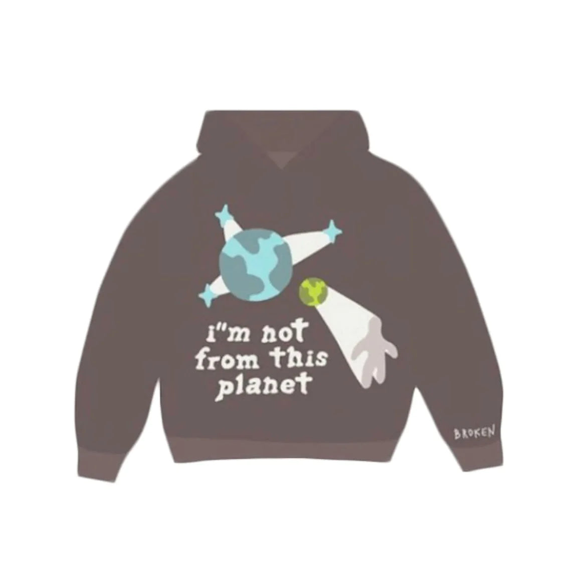 Broken Planet Market 'I'm Not From This Planet' Hoodie - Brown