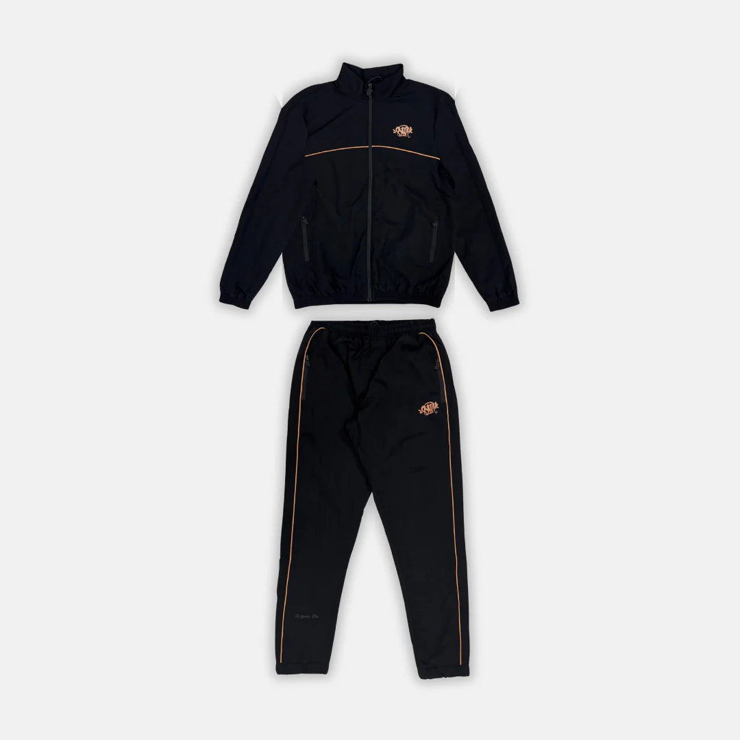 Syna World Logo Shell Tracksuit - Black / Rose Gold