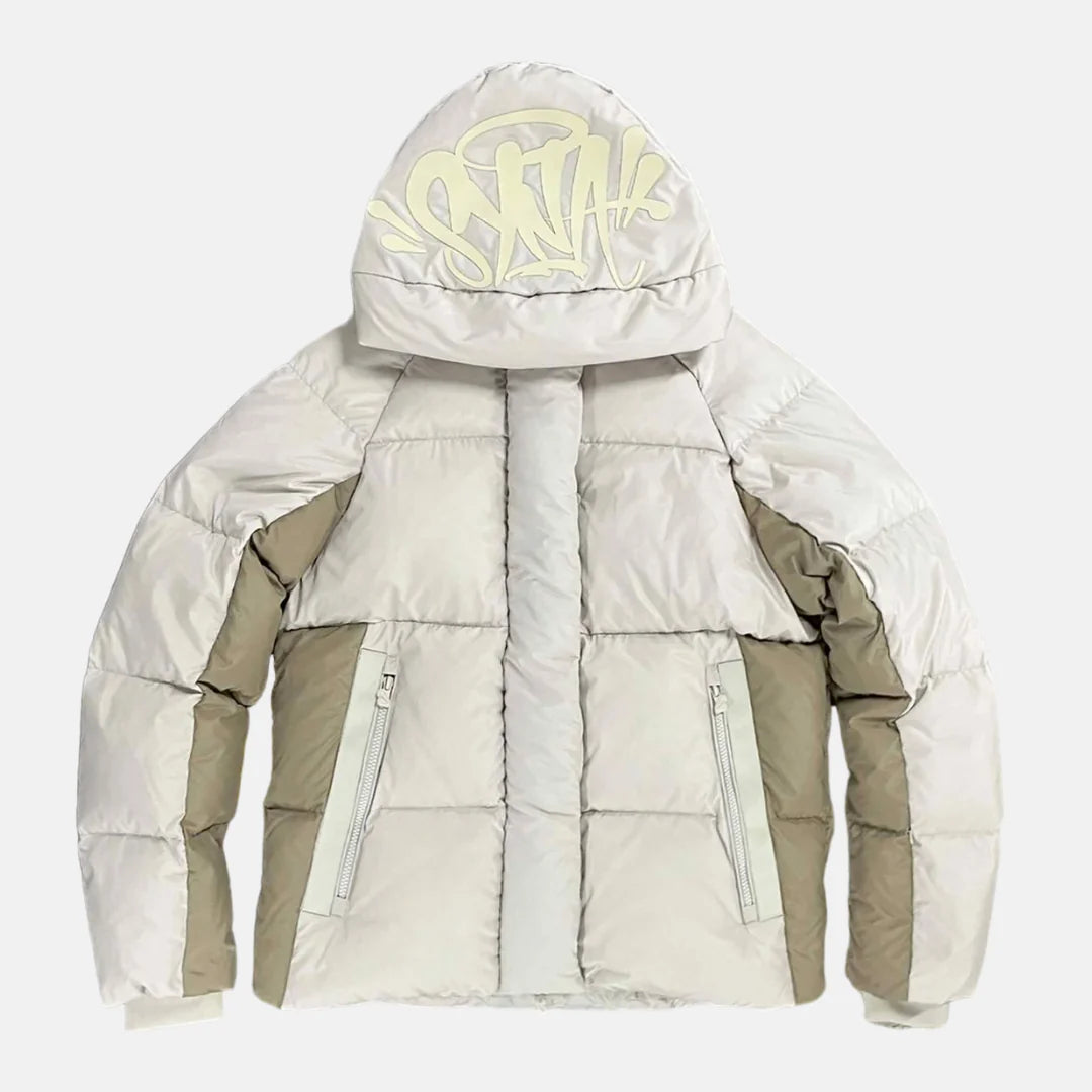 Syna World Logo Puffer Jacket - Cream