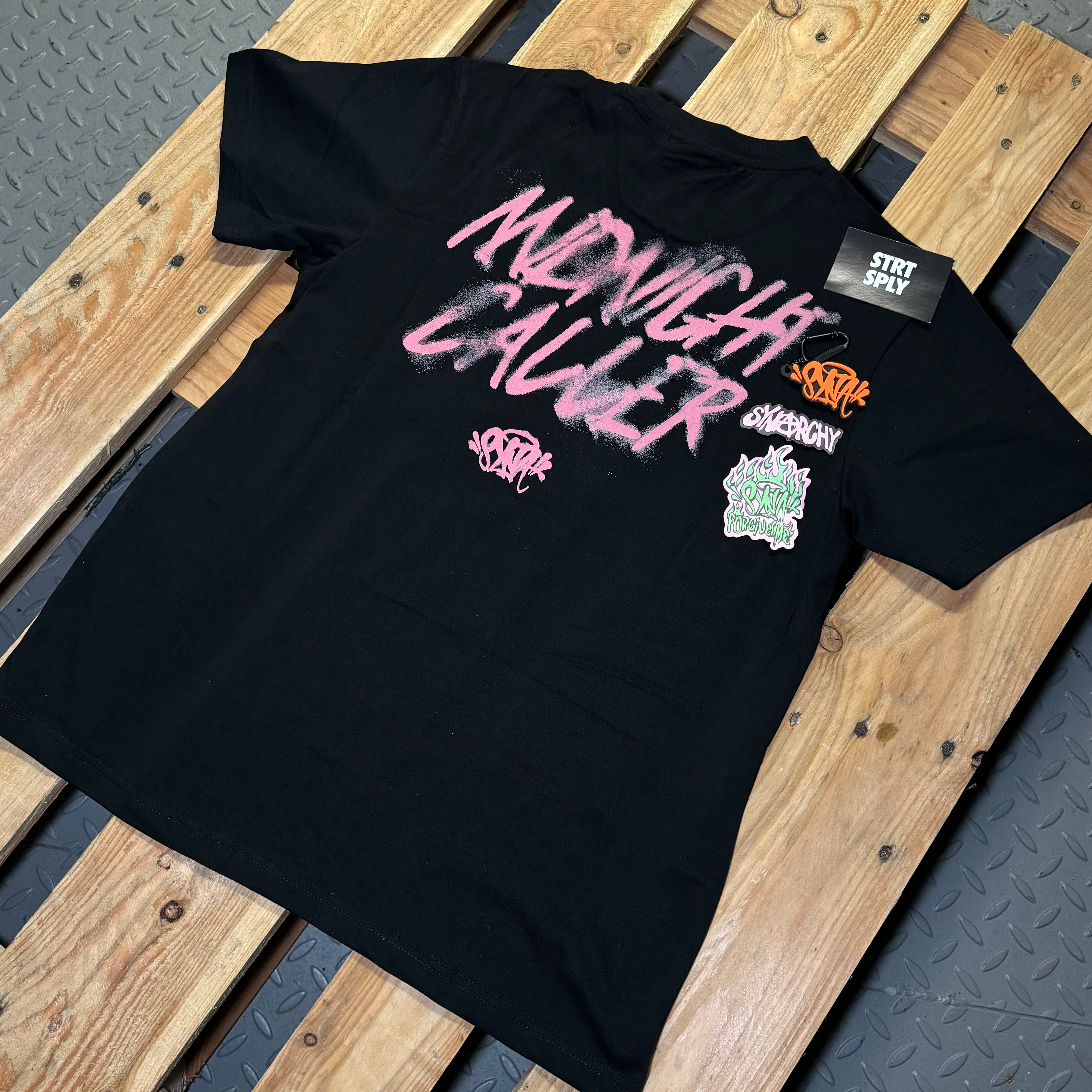 Syna World Midnight Caller Scream T-Shirt - Black / Pink