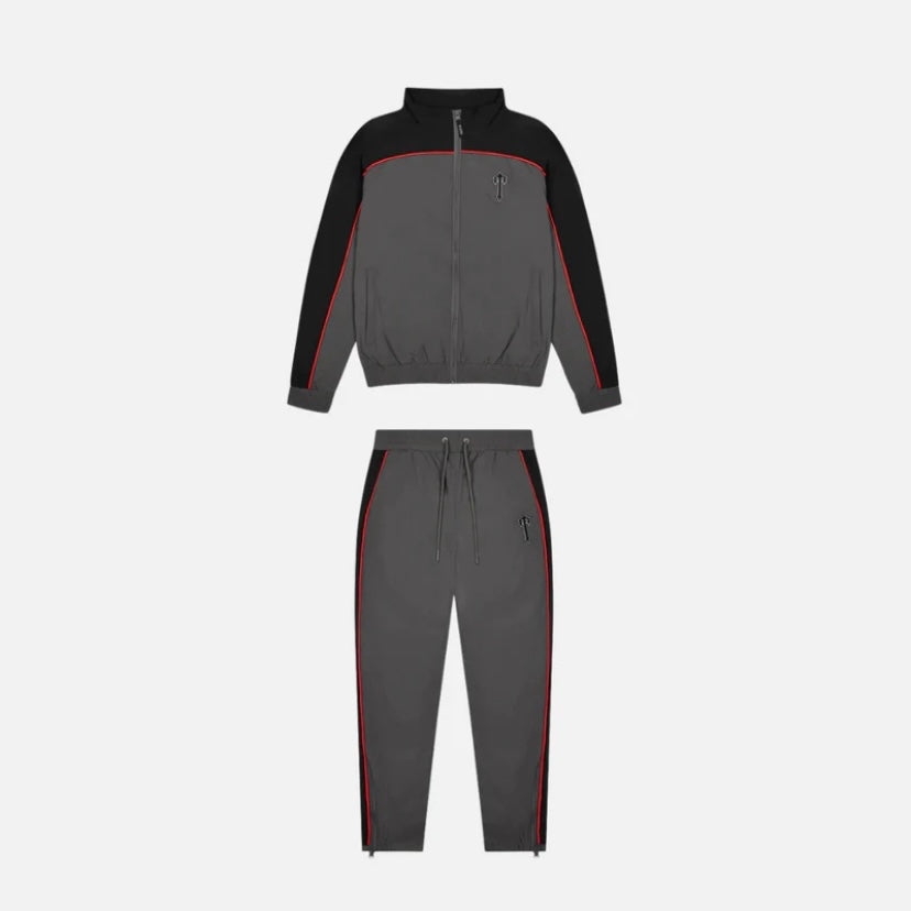Trapstar Irongate T Shellsuit - Black / Grey / Red