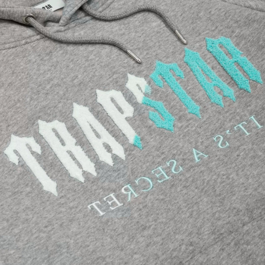 Trapstar Chenille Decoded Hooded Tracksuit - Grey / Teal