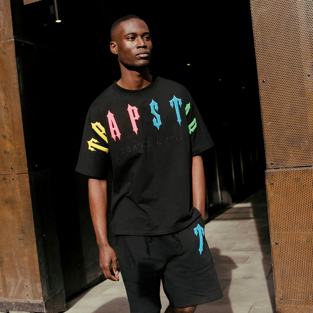 Trapstar Irongate Arch 2.0 T-Shirt & Short Set - Black / Candy Flavours