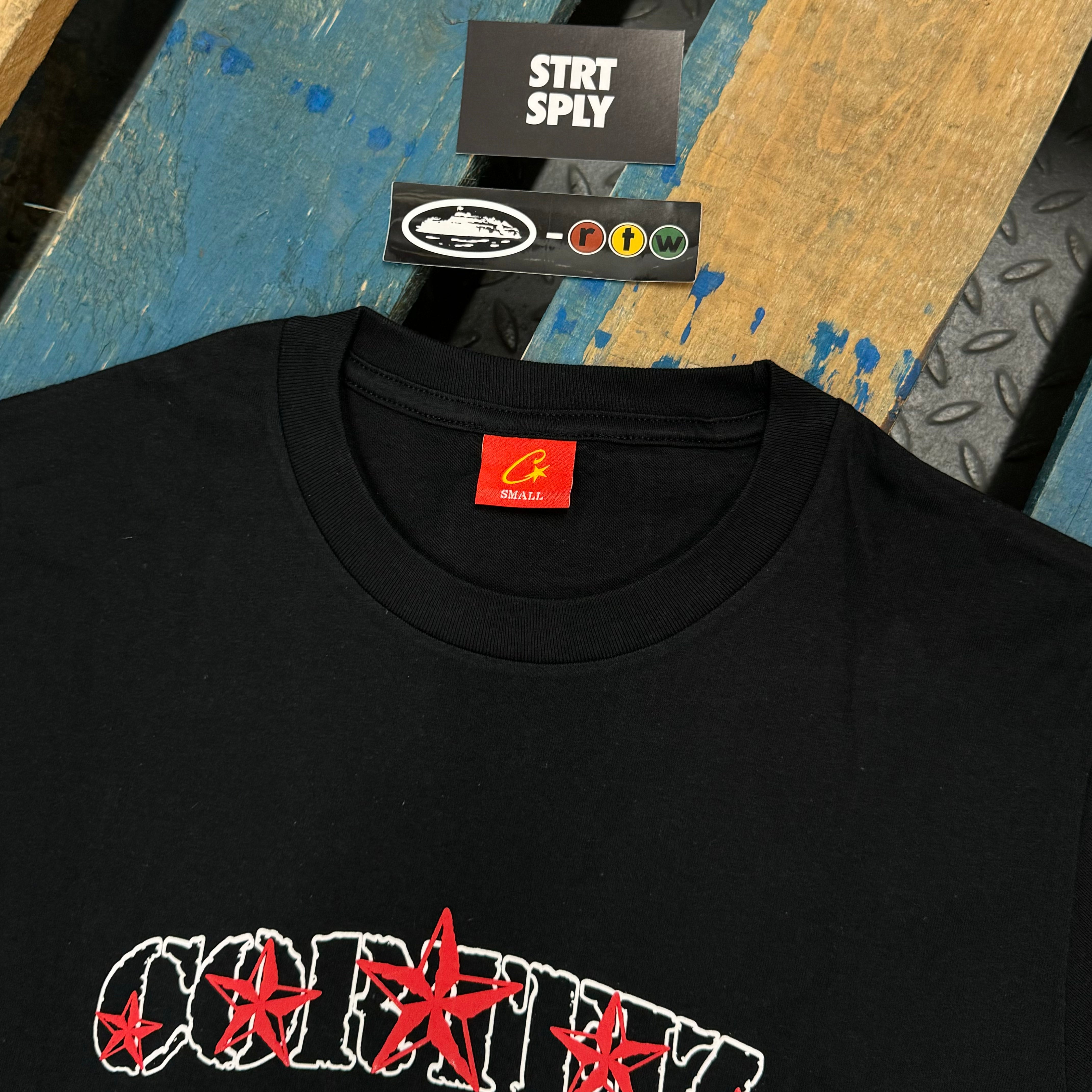 Corteiz RTW 5 Starz T-Shirt - Black / Red