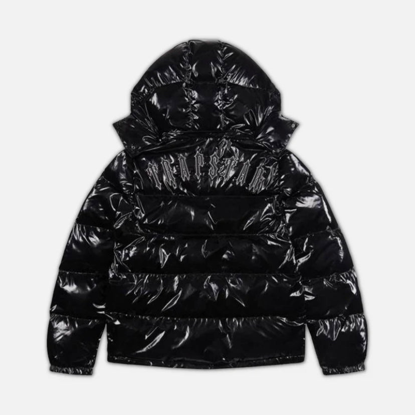 Trapstar Irongate Arch Detachable Hooded Puffer Jacket - Shiny Black
