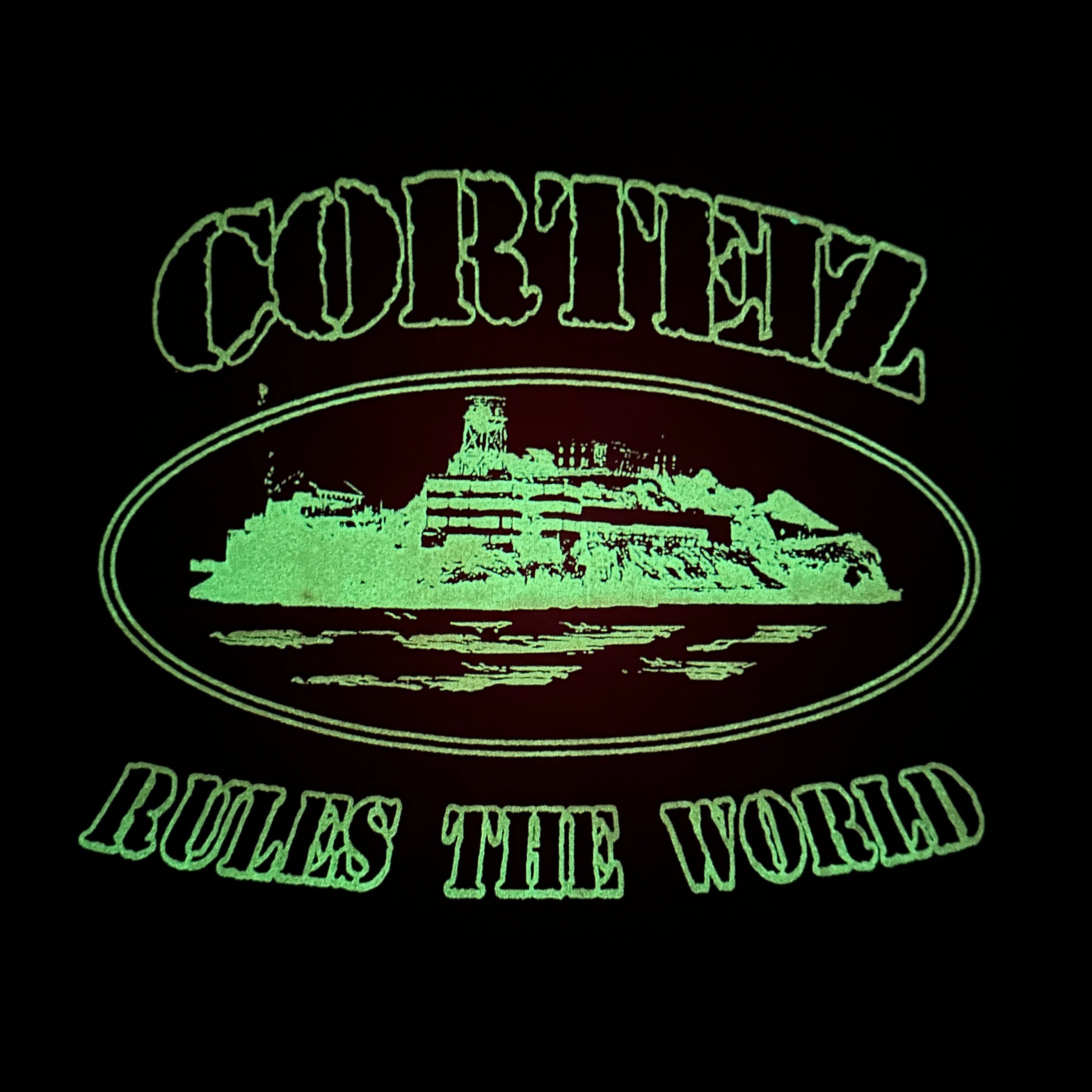 Corteiz RTW Glow In The Dark OG Alactraz T-Shirt - Black