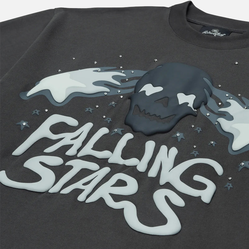 Broken Planet Falling Stars T-Shirt - Soot Black