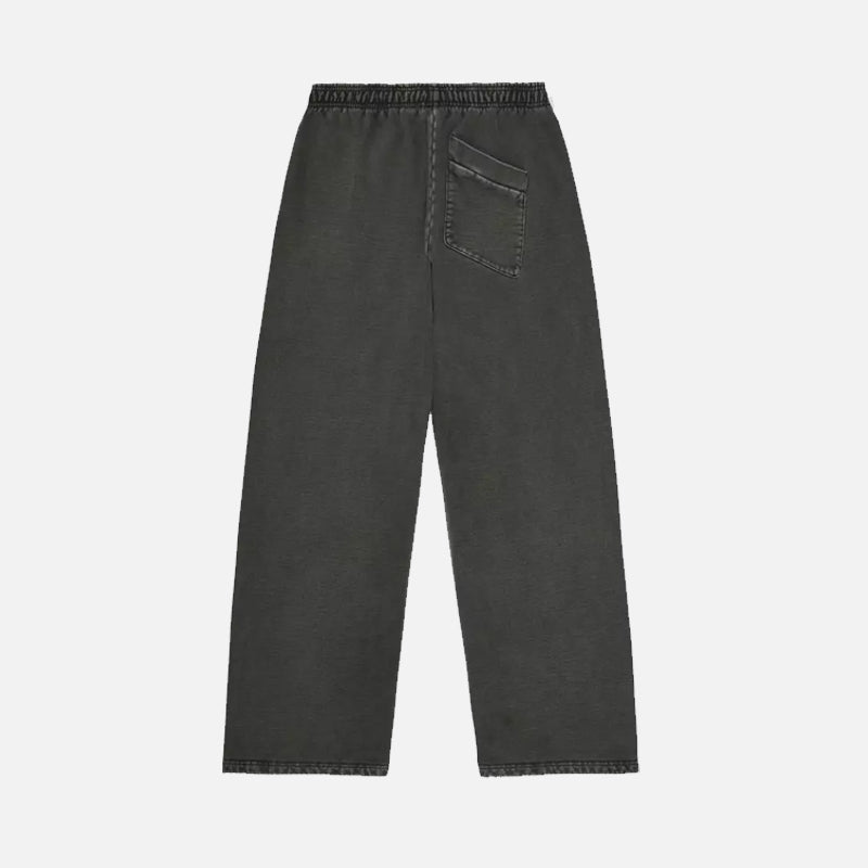 Broken Planet Basics Wide Leg Bottoms - Washed Soot Black