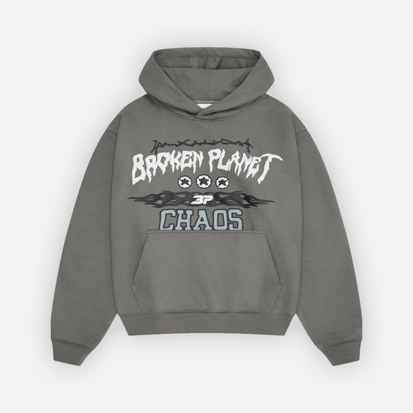 【ココ】005 BROKEN HOODIE GREY M BROKENPLANETMARKETBPMCHAOSHOOD