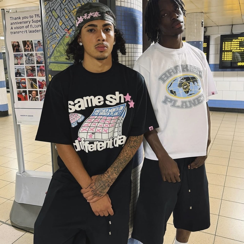 Broken Planet Different Day T-Shirt - Midnight Black