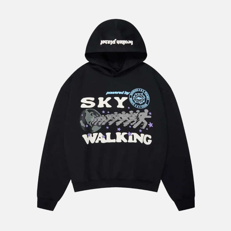 Broken Planet Sky Walking Hoodie - Midnight Black