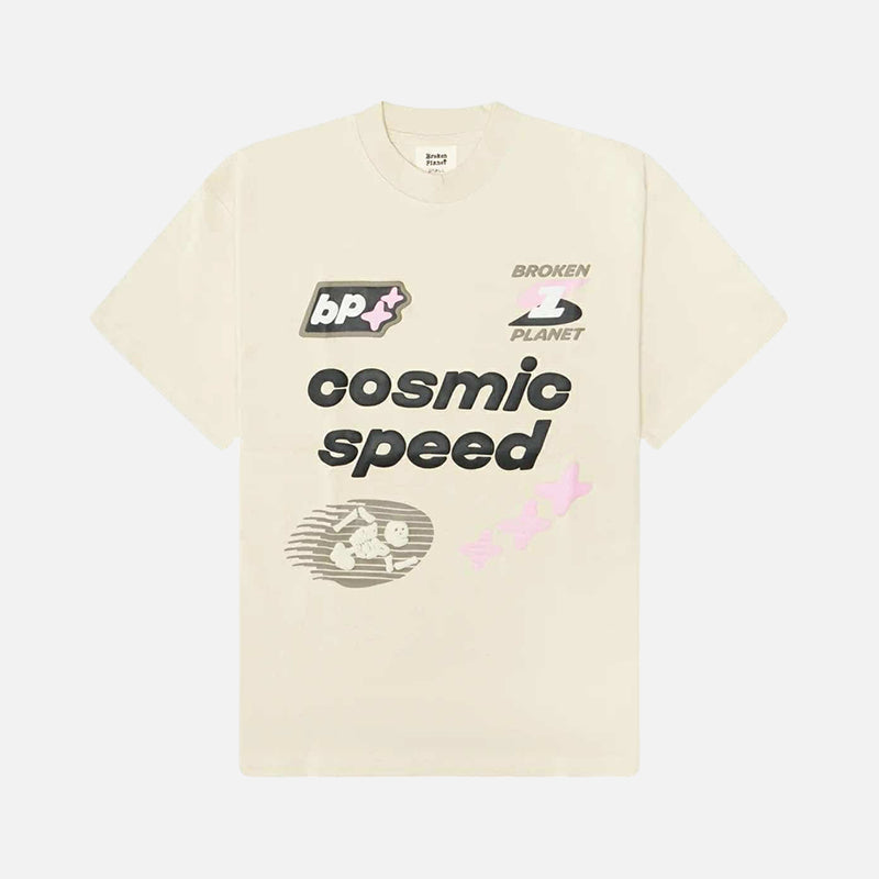 Broken Planet Cosmic Speed T Shirt - Bone White