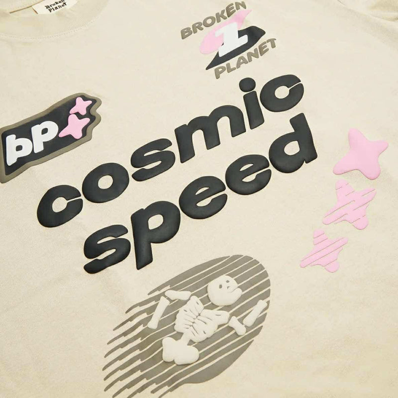 Broken Planet Cosmic Speed T Shirt - Bone White