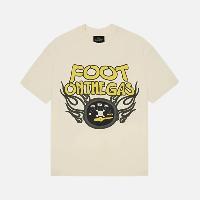 Broken Planet Foot On The Gas T-Shirt - Vanilla White