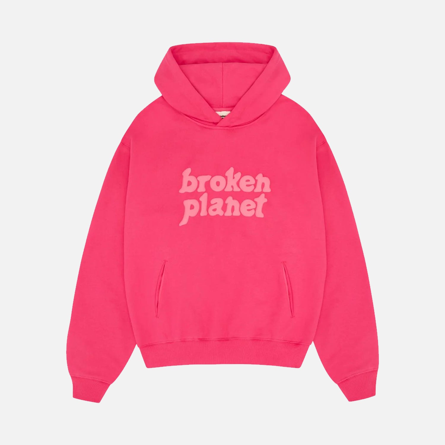 Broken Planet Market Monochrome Hoodie - Fuchshia Pink