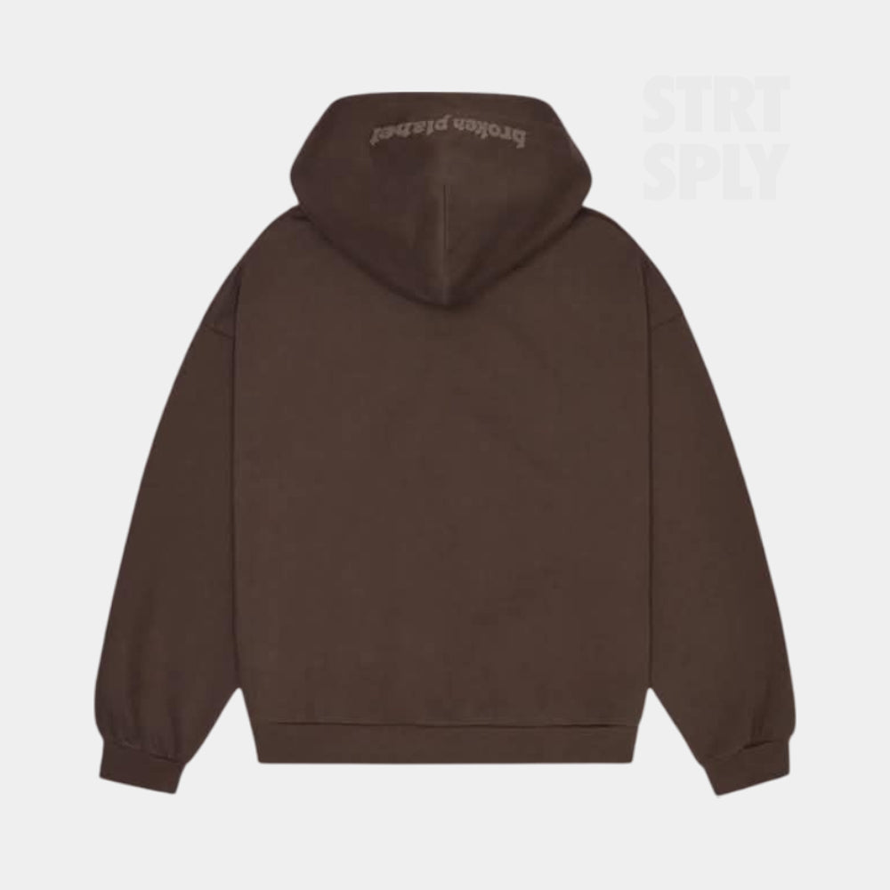Broken Planet Zip-Up Hoodie - Chocolate Brown