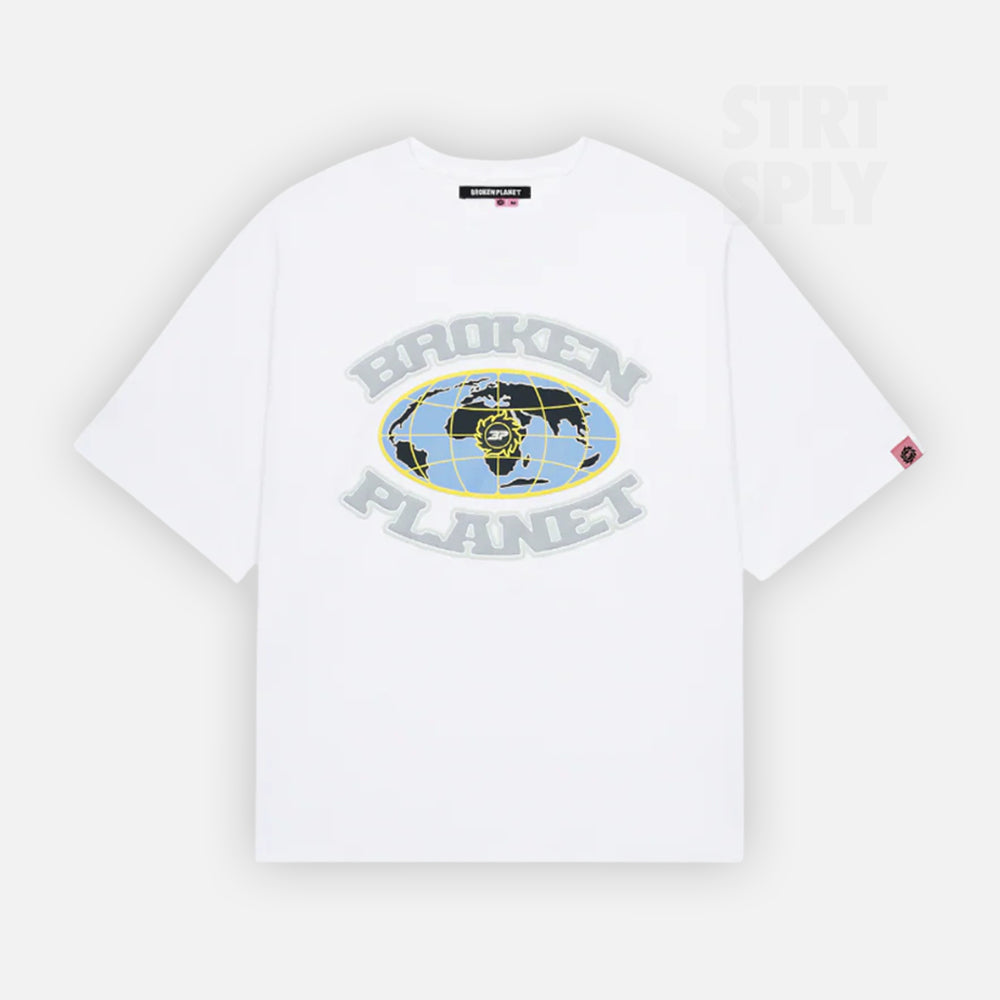 Broken Planet Grid T-Shirt - Snow White