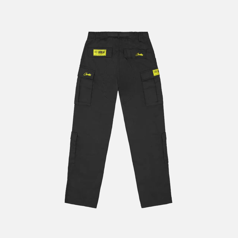 Corteiz RTW Alcatraz Guerillaz Cargo Trouser - Black / Yellow