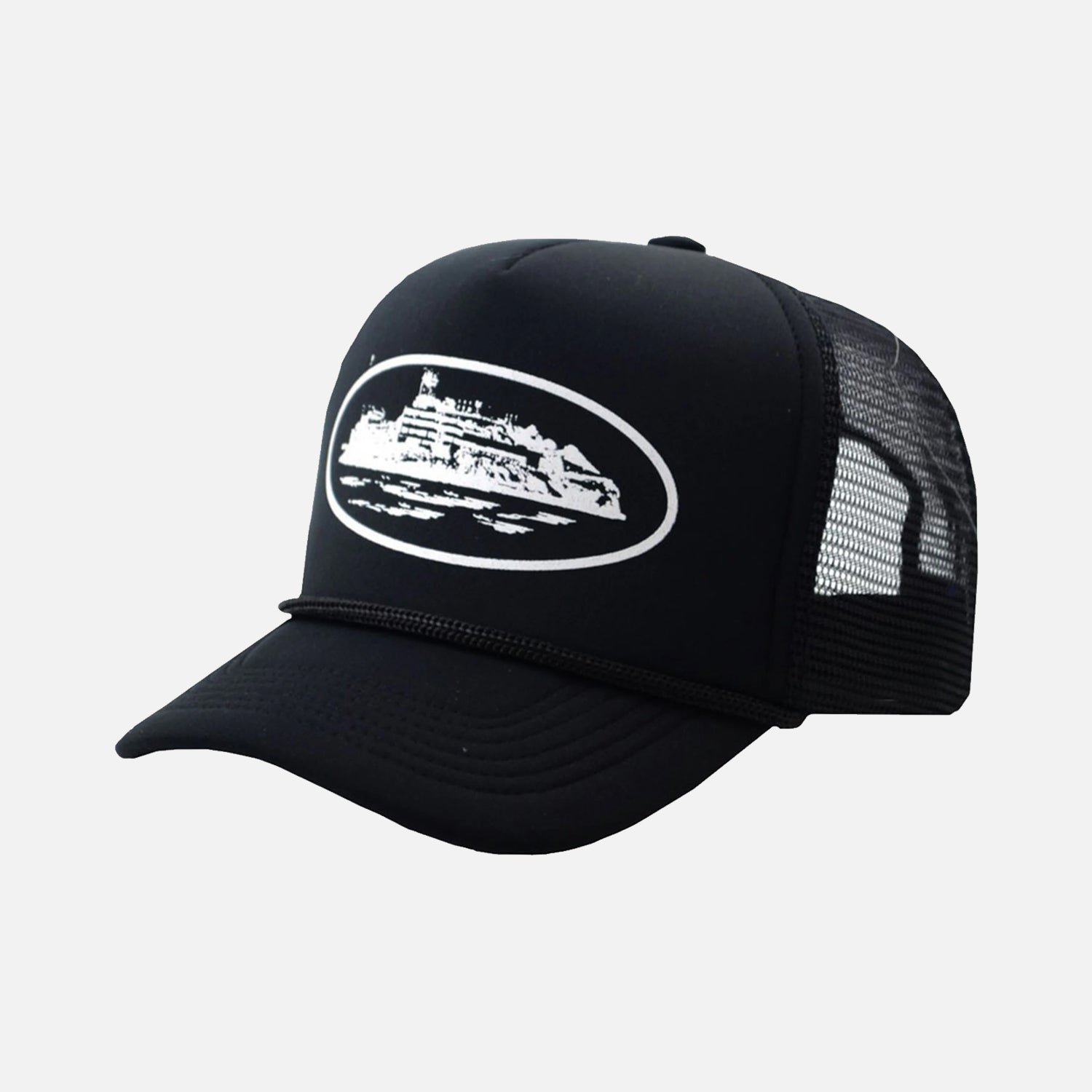 Corteiz RTW Alcatraz Trucker Hat - Black / White