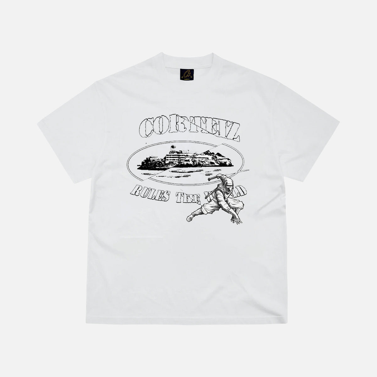 Corteiz RTW BLACK 5stras Alcatraz Tシャツ/関送込 CORTEIZCRTZRTWOGALCATRAZNINJAT
