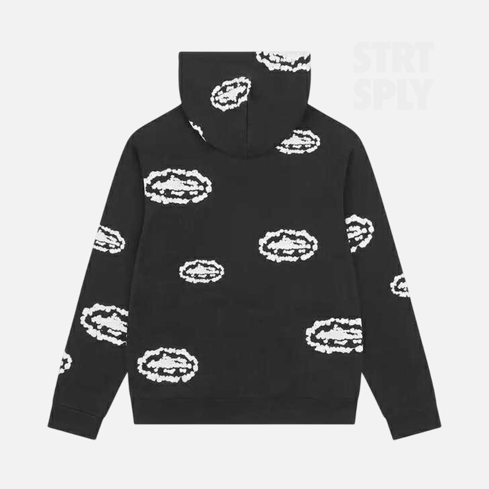 Denim Tears x Corteiz RTW Cotton Wreath Zip-Up Hoodie - Black