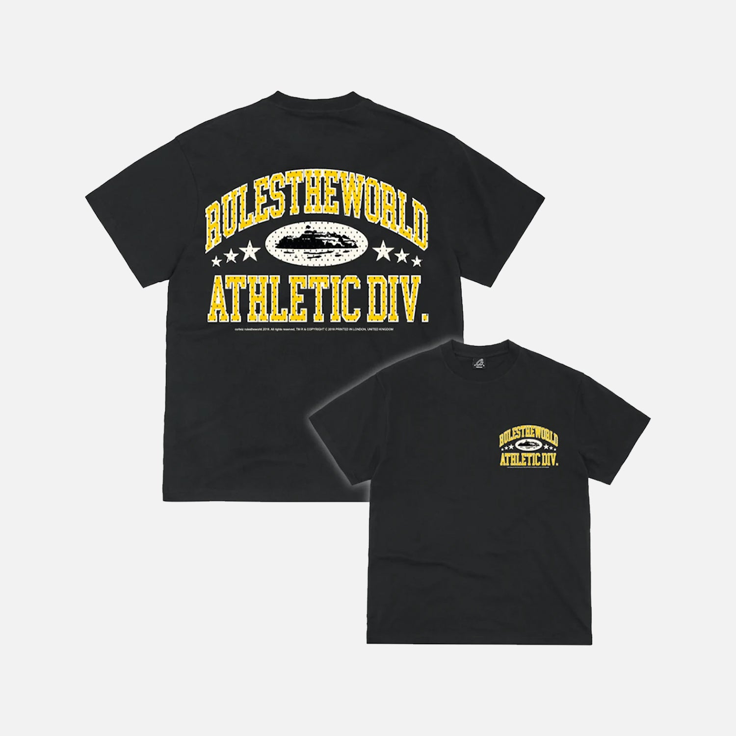 Corteiz RTW Athletic Divison T-Shirt - Black / Yellow