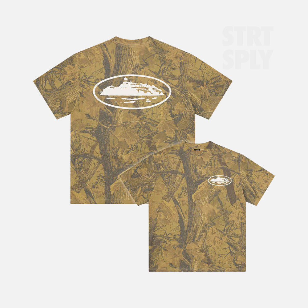 Corteiz RTW OG Island Puff Print T-Shirt - Forest Camo