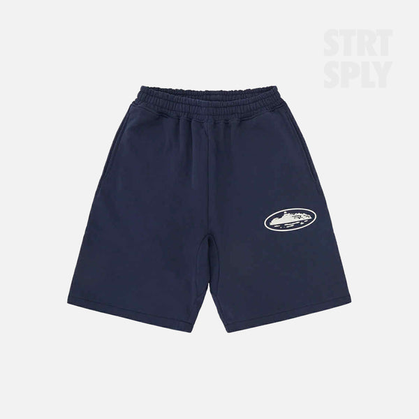 Corteiz RTW Island Puff Print Sweatshort - Navy