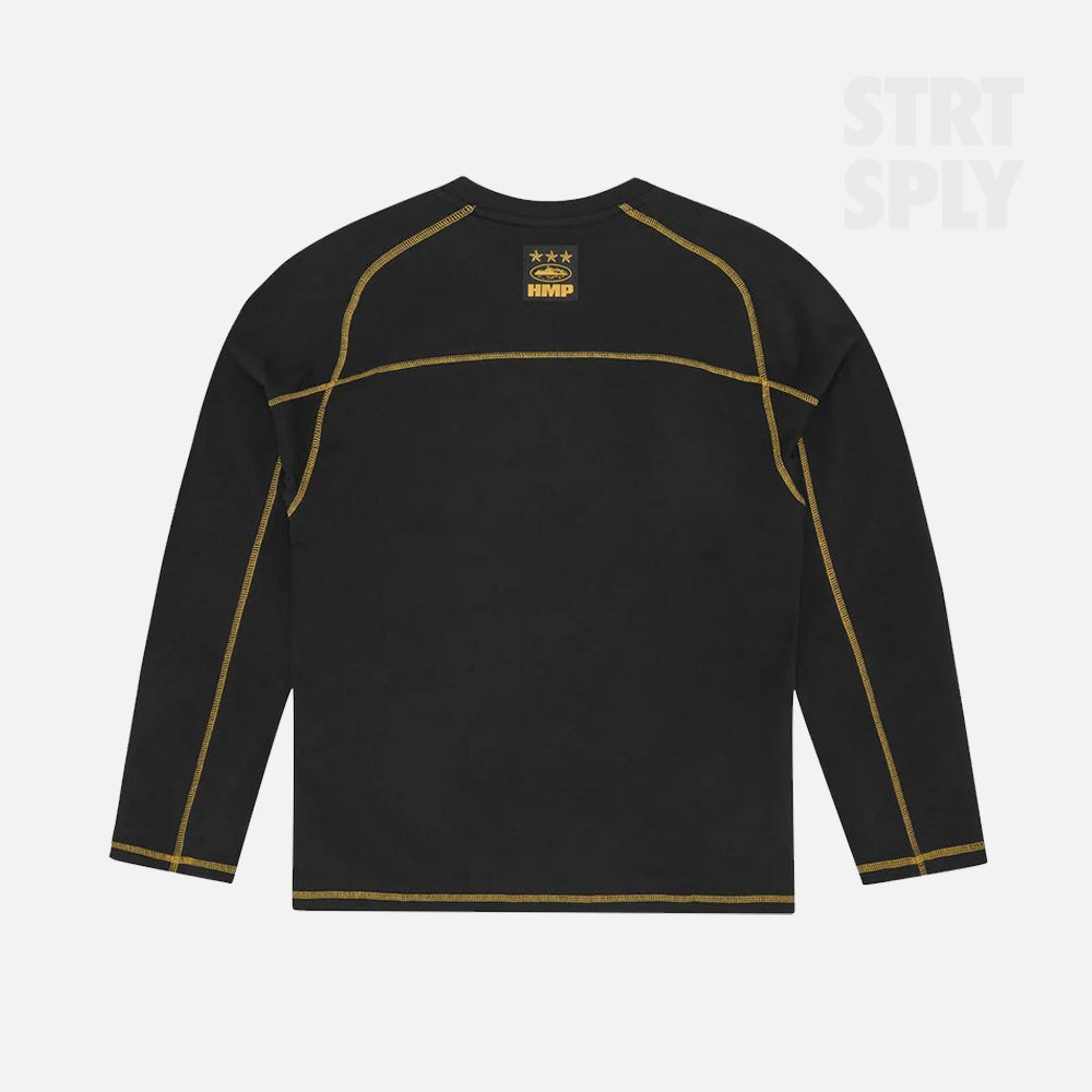 Corteiz RTW HMP Panel Heavyweight LS T-Shirt - Black / Yellow