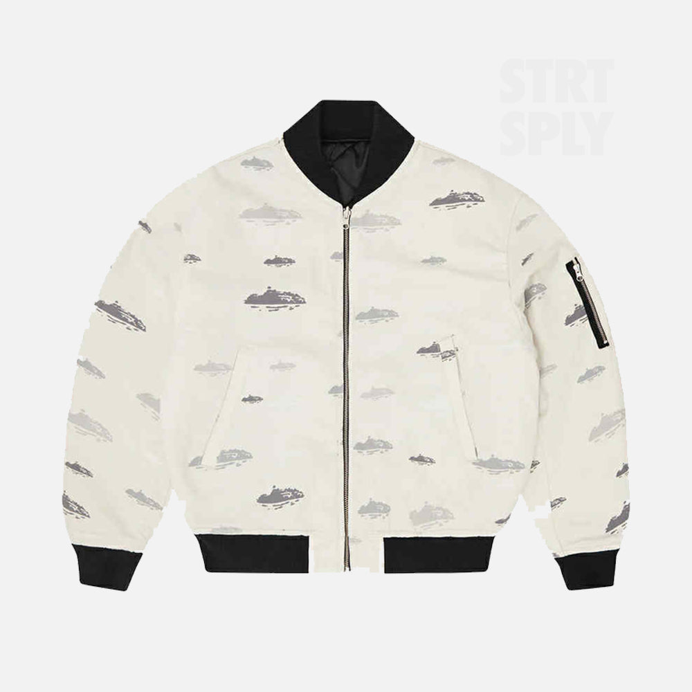 Corteiz RTW Island Pattern Reversible Jacket - Off White