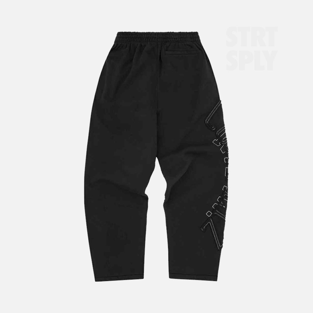 Corteiz RTW Lundun Stitch Open Hem Sweatpant - Triple Black