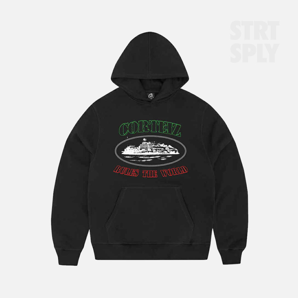 Corteiz RTW OG Alcatraz Italia Hoodie - Black