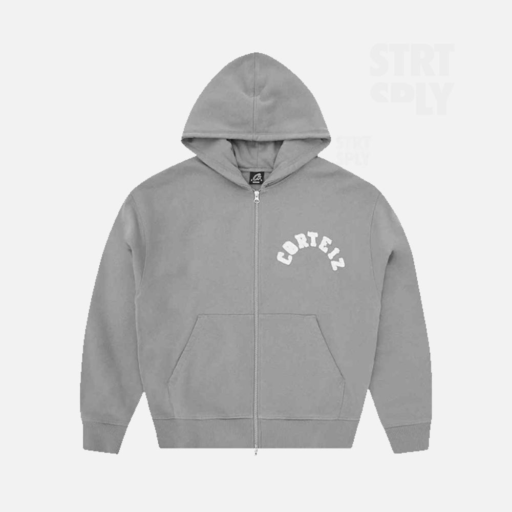 Corteiz RTW Colly Arch Zip Hoodie - Pewter Grey