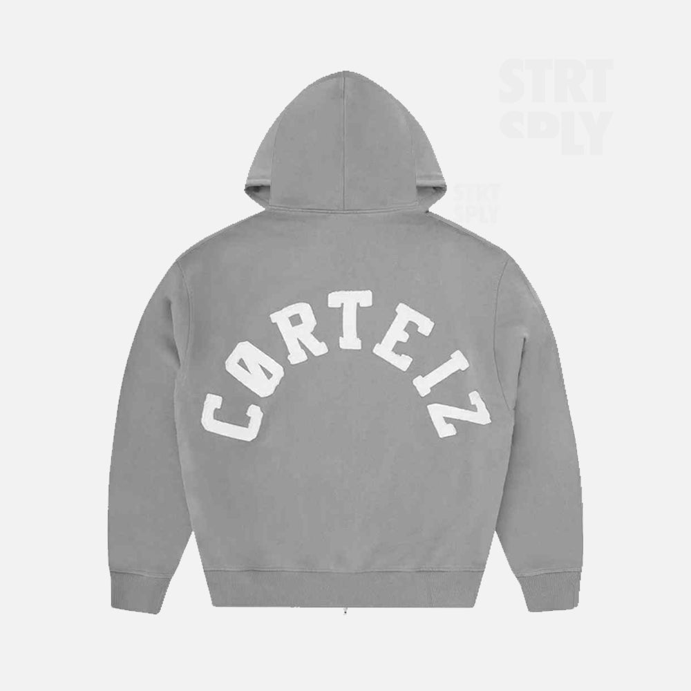 Corteiz RTW Colly Arch Zip Hoodie - Pewter Grey