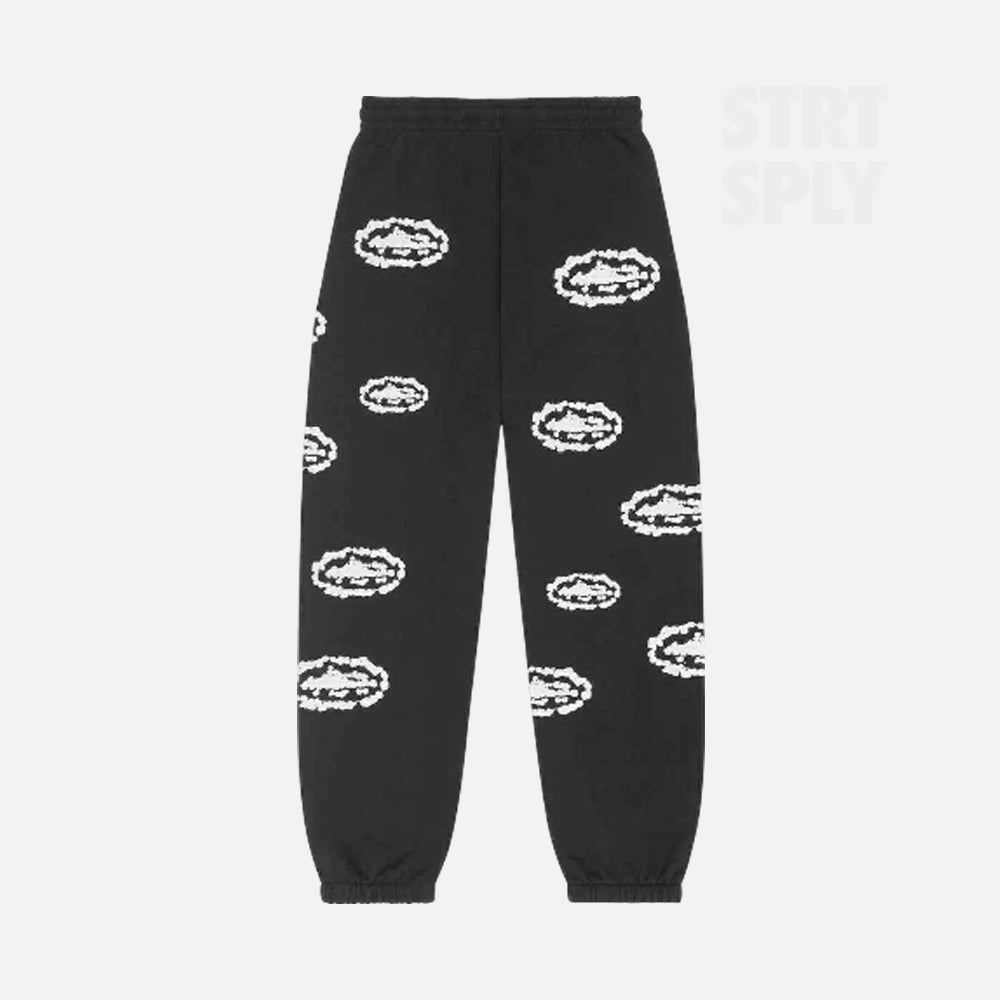 Denim Tears x Corteiz RTW Cotton Wreath Sweatpants - Black