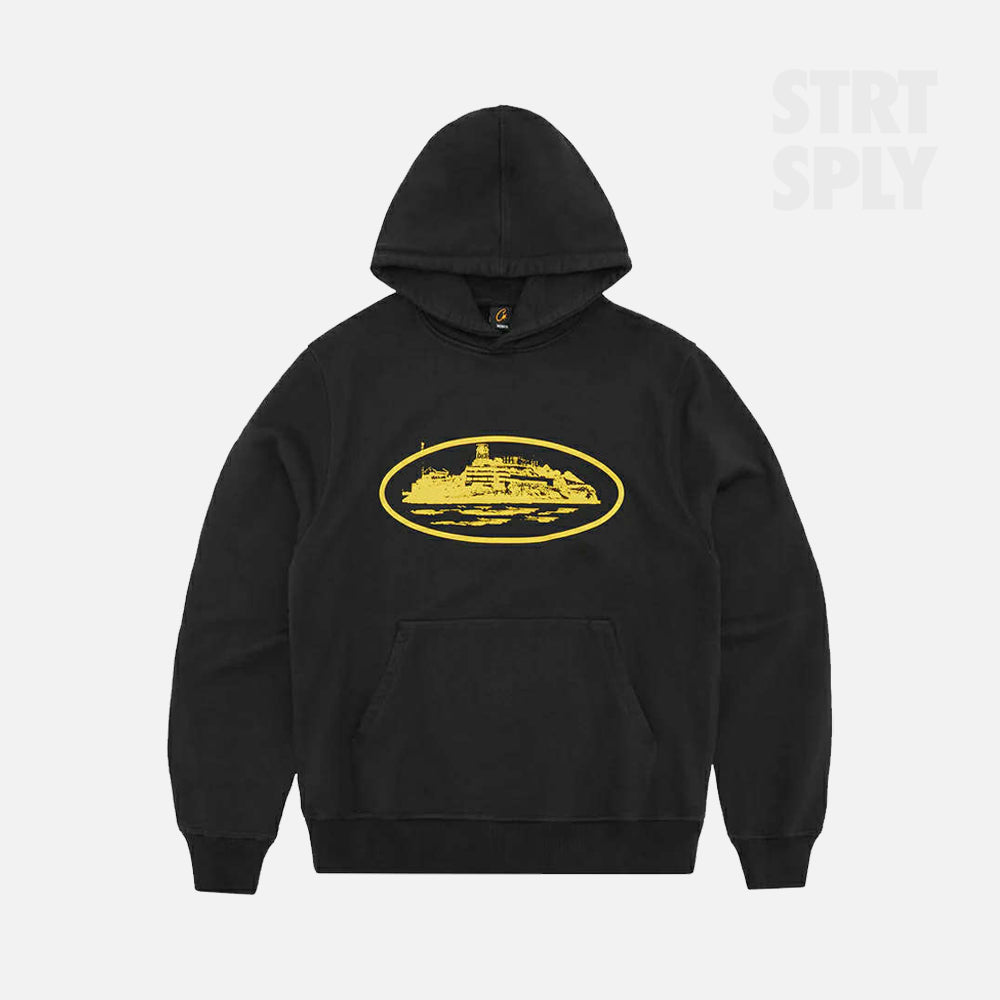 Corteiz RTW Alcatraz V2 Hoodie - Black / Yellow