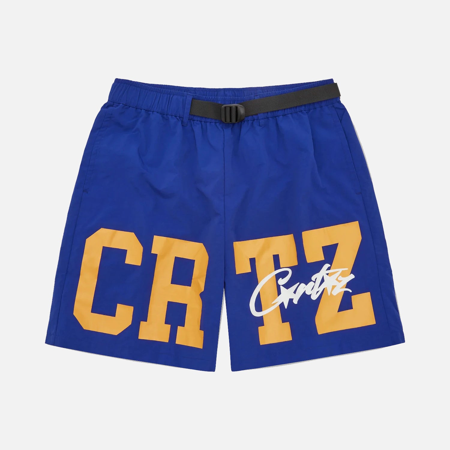 Corteiz RTW Crtz Nylon Shorts - Blue / Yellow