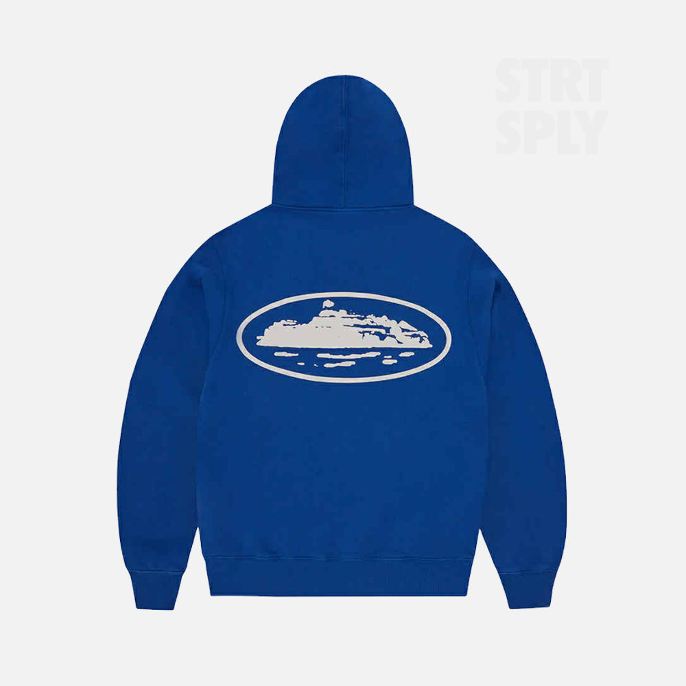 Corteiz RTW Island Puff Print Zip Hoodie - Royal Blue