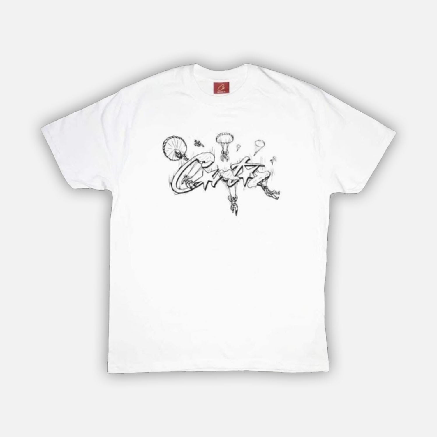Corteiz Rtw Allstarz Skydiver T-Shirt - White / Black