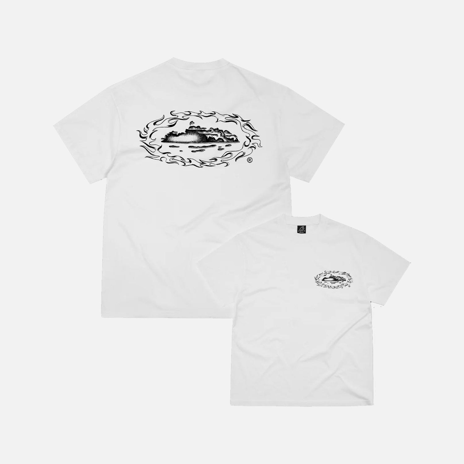 Corteiz RTW Firey Alcatraz T-Shirt - White / Black