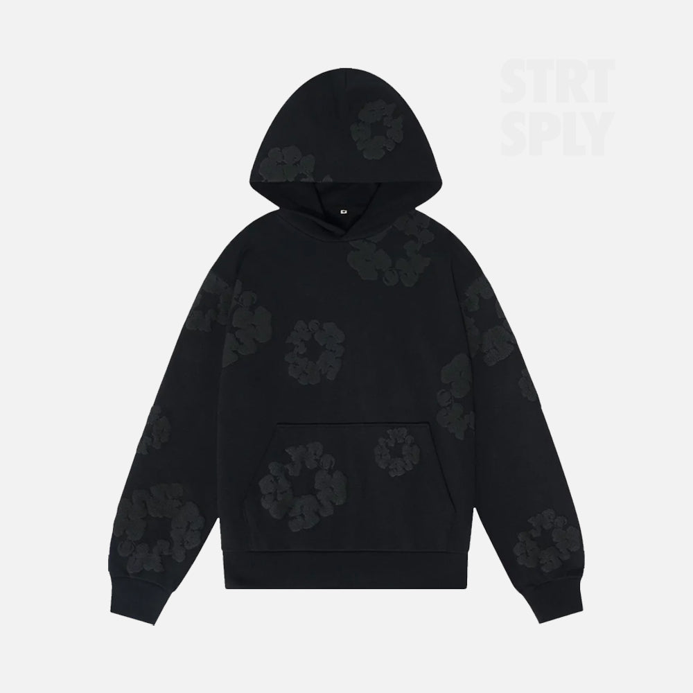 Denim Tears Cotton Wreath Hoodie - Triple Black
