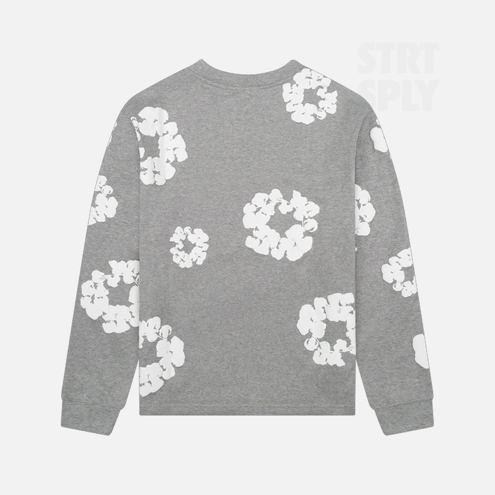 Denim Tears Cotton Wreath Long Sleeve T-Shirt - Grey
