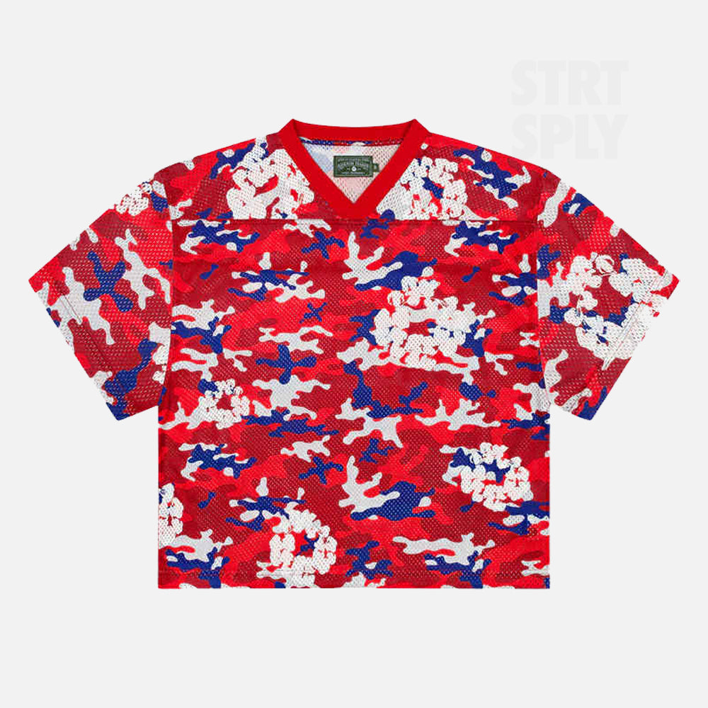 Denim Tears Camo Wreath Mesh Jersey - Red Camo