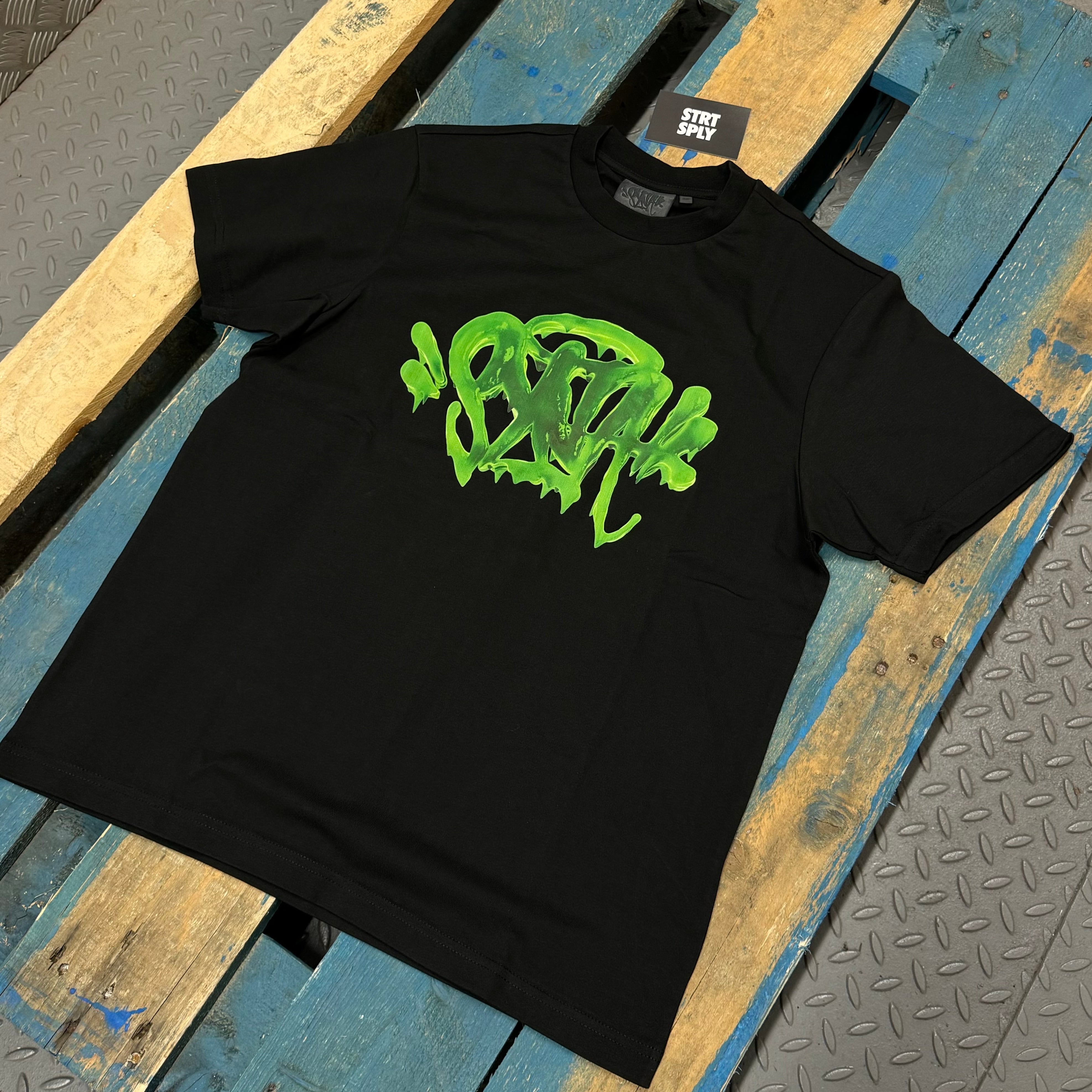 Syna World Logo Slime T-Shirt - Black / Green