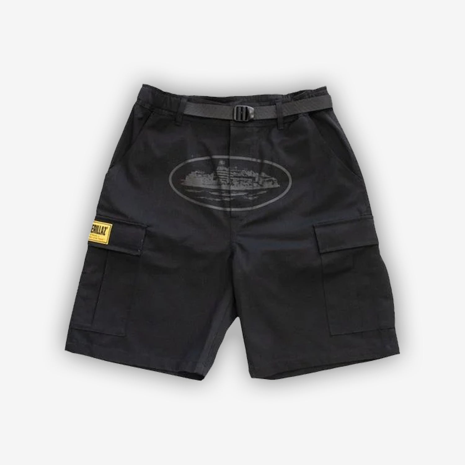 Preloved Corteiz OG Alcatraz Cargo Shorts - Triple Black