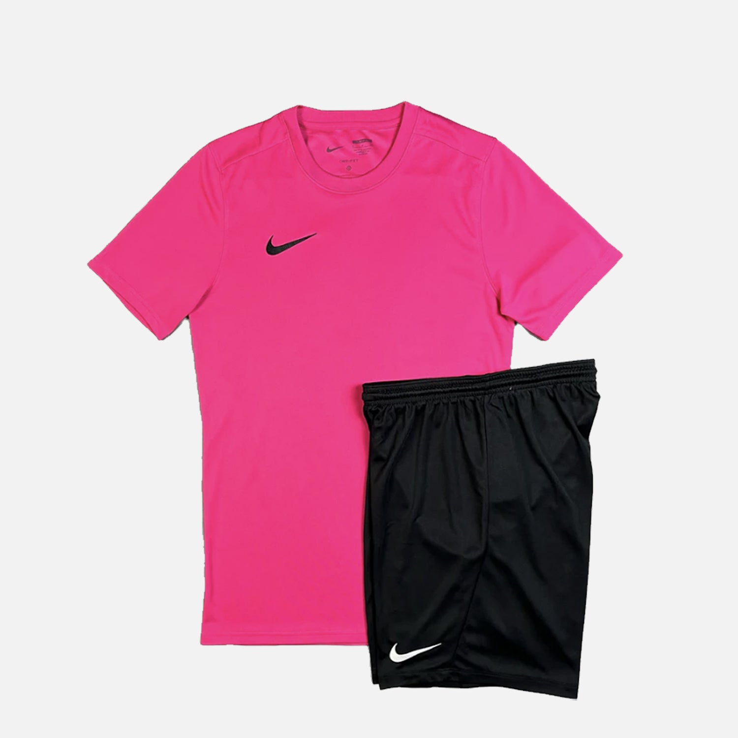 Nike Dri-Fit Essential T-Shirt & Short Set - Pink / Black