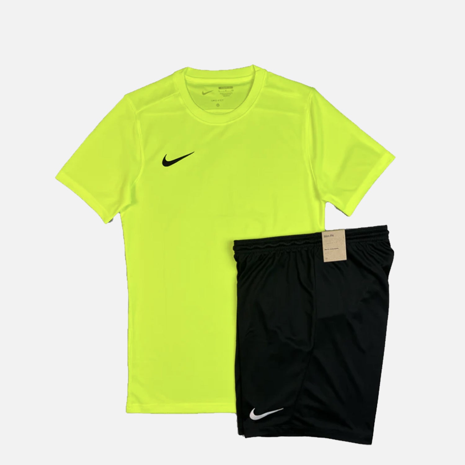 Nike Dri-Fit Essential T-Shirt & Short Set - Volt / Black
