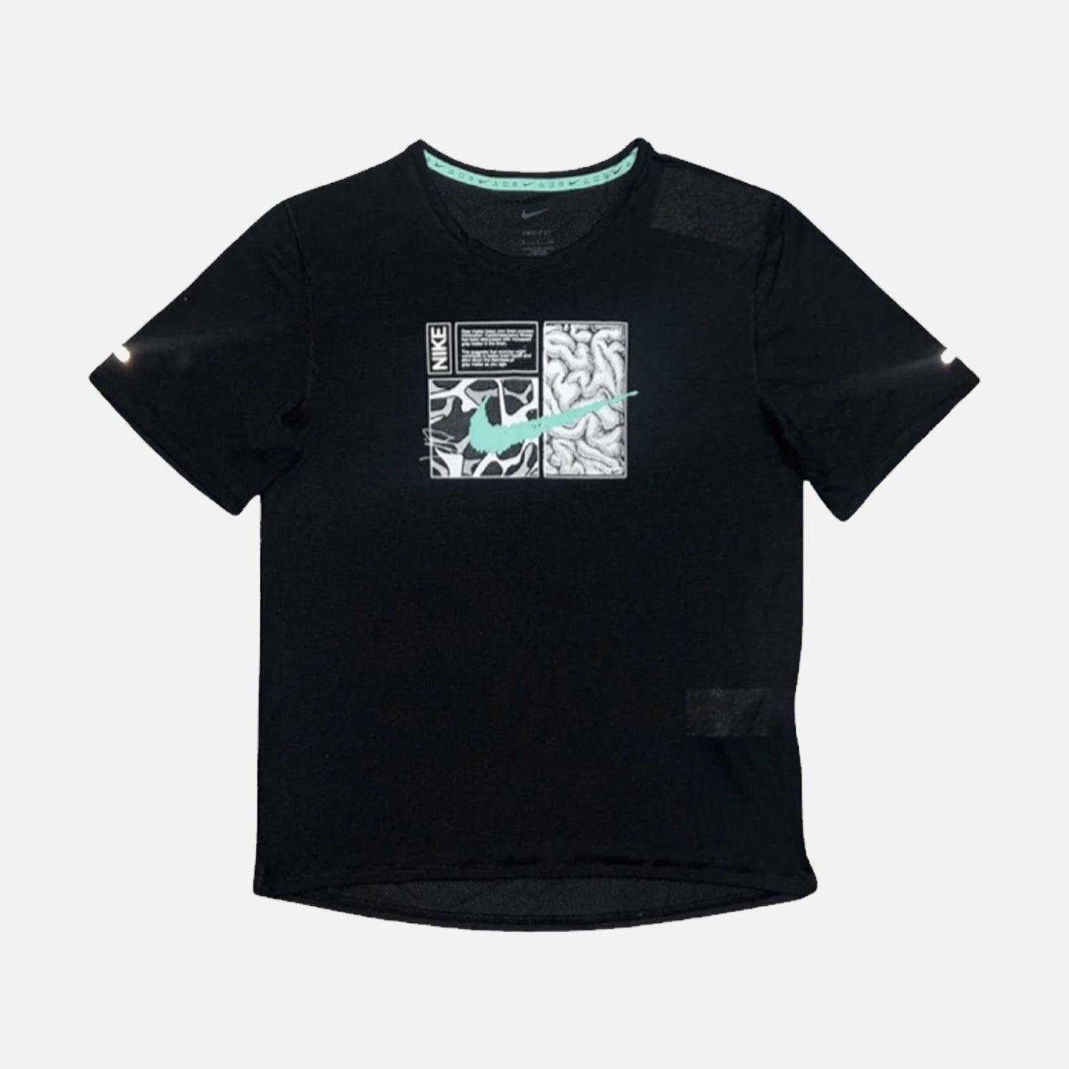 Nike D.Y.E Miler 2.0 T-Shirt - Black / Turquoise